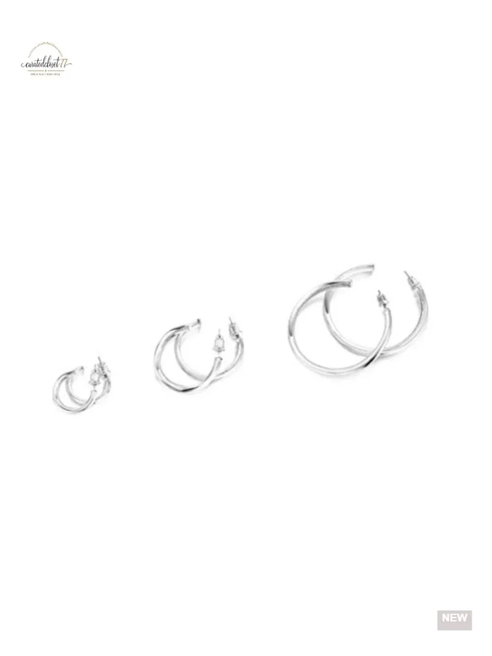 2mm Thick Infinity Hoop Earrings Set - Lightweight 45mm Loop Earrings